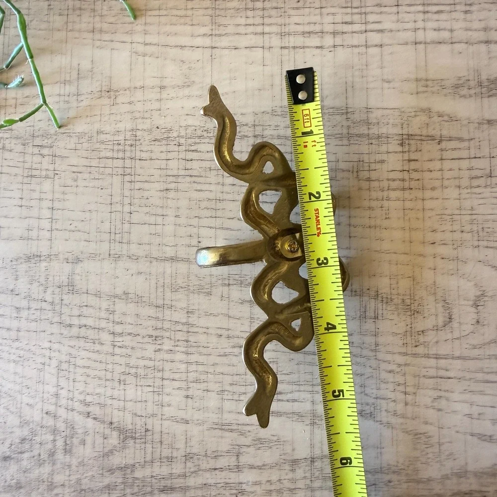 Vintage Small Brass Coquette Dainty Style Ribbon Bow Wall Hook